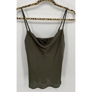 Express Olive Green Cowl Neck Camisole With Adjustable Spaghetti Straps